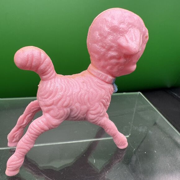 Vintage 1950s Lamb Baby Rattle Toy Pink  Blue Bow Bell Plastic Figure - Picture 8 of 10